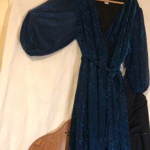 Long sleeve blue dress